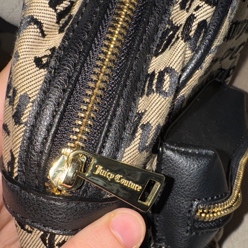 Juicy Couture Logo Print Backpack in Black and Cream - Picture 14 of 14